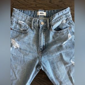 Just Black Denim Distressed Straight Leg Jean